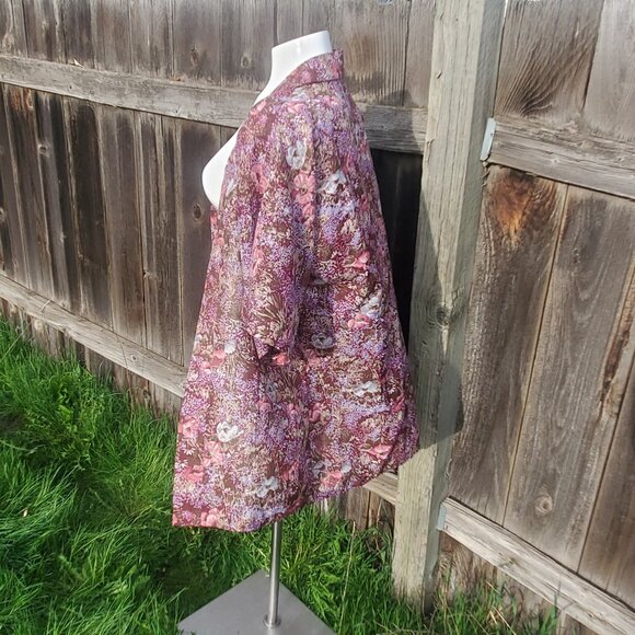 Vintage Fritzi (of California?) Floral No Button Coverlet Top O/S Nylon? - Picture 3 of 8